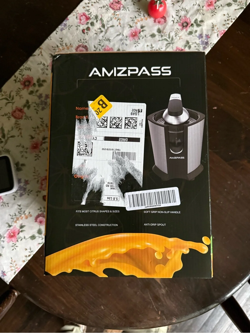 AMZPASS Citrus Juicer - Stainless Silver & Black